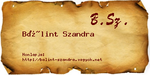 Bálint Szandra névjegykártya